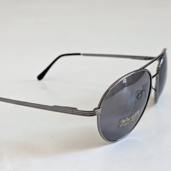 NWT Vintage 90's Aviator Metal Double Bridge Sport Sunglasses (L. Gunmetal) - Picture 2 of 5